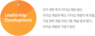 Leadership Development : 조직 개편 후의 리더십 개발 쇄신, 리더십 개발과 혁신, 리더십 개발의 새 모델, 기업 경력 개발 프로그램, 학습 효과 평가, 리더십 개발과 기업가 정신